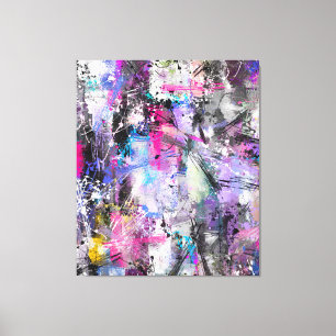 Abstract Grungy Colourful Paint Canvas Print
