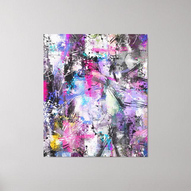 Abstract Grungy Colourful Paint Canvas Print (Front)