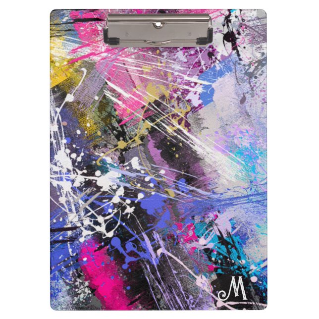 Abstract Grungy Colourful Paint Clipboard (Front)