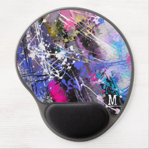Abstract Grungy Colourful Paint Gel Mouse Pad