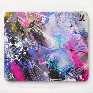 Abstract Grungy Colourful Paint Mouse Pad