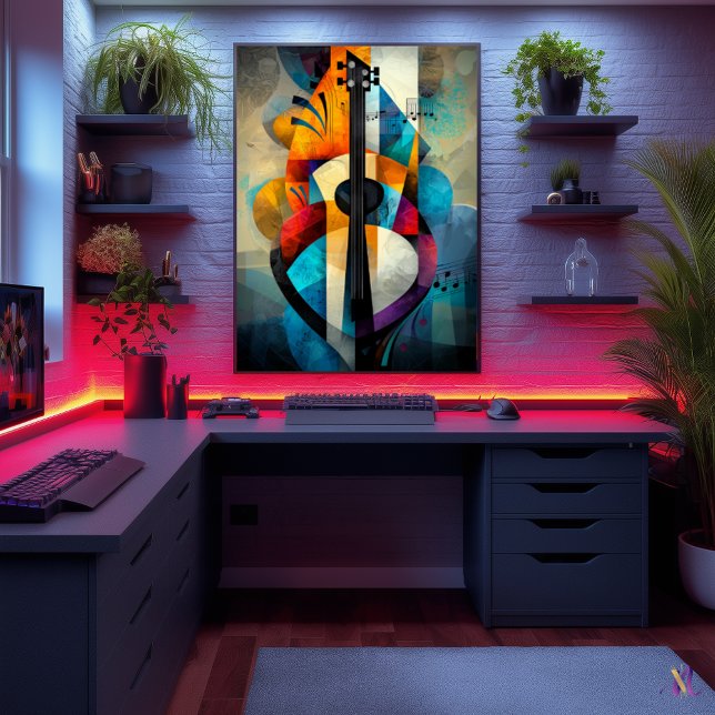 Abstract Guitar Art - Geometric Music Design Poster (Creator Uploaded)