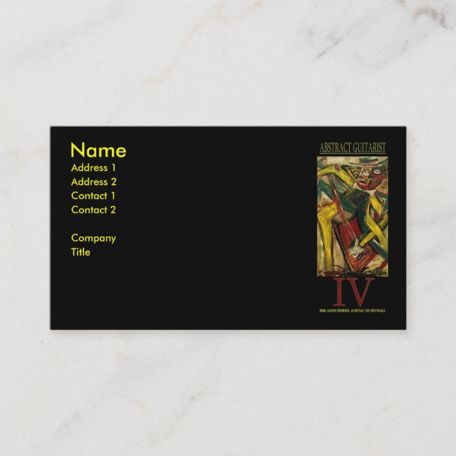 Abstract Guitarist IV Business Card (Front)
