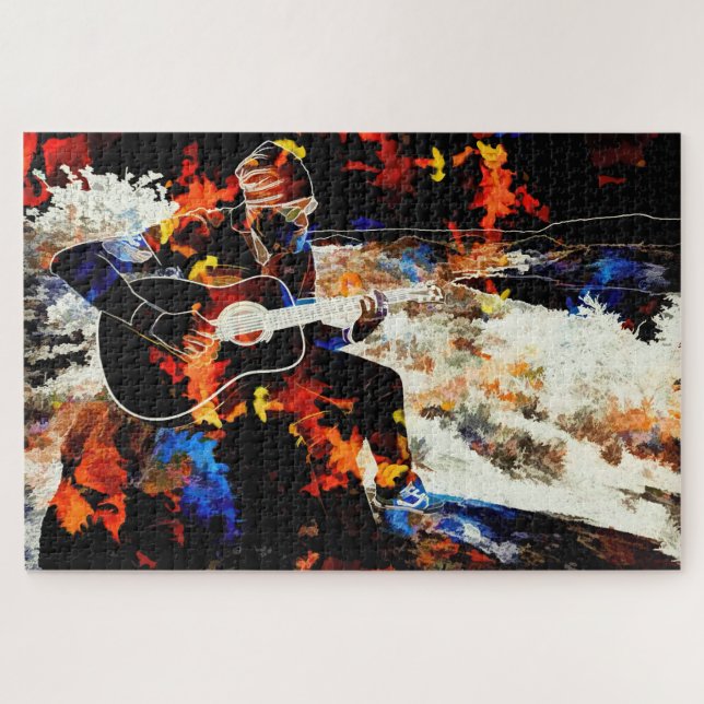abstract guitarist puzzle (Horizontal)