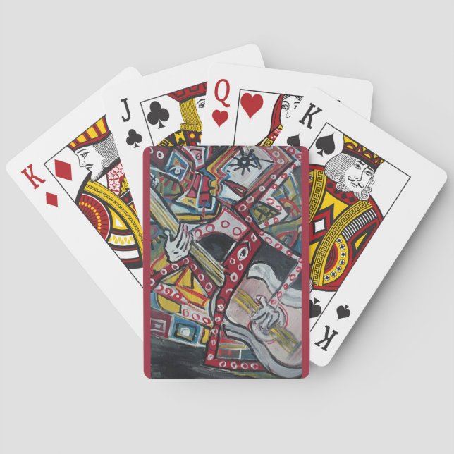 Abstract Guitarist VIII Playing Cards (Back)