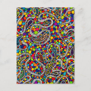 Abstract Gumball Factory Art Design Post Card