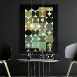 Abstract Half Circles Industrial Fusion Art Gold Foil Prints<br><div class="desc">Beautiful contemporary black, dark brown, grey, beige taupe, teal, olive green, and real gold foil coloured geometric circles and half circles pattern on a crisp white background. Elegant, stylish, and eclectic minimalism design for the artistic interior designer, the artsy décor decorator, the popular hip trendsetter, the vintage retro art style,...</div>