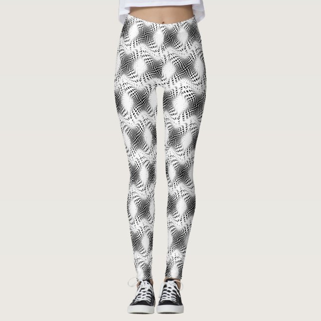 Abstract Half-tone Circle X's Thunder_Cove Leggings (Front)