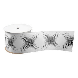 Abstract Half-tone Circle X's Thunder_Cove Satin Ribbon