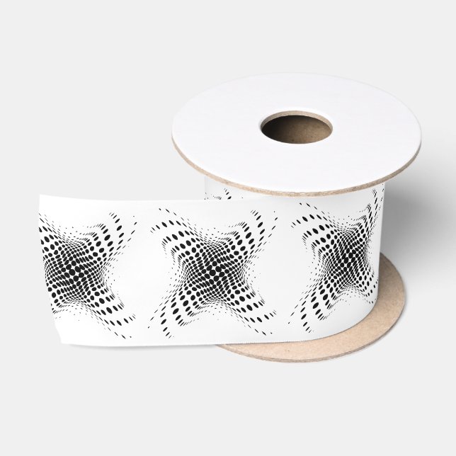 Abstract Half-tone Circle X's Thunder_Cove Satin Ribbon (Spool)