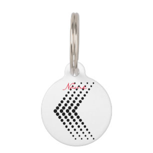 Abstract Half-tone Circle Zigzag Chevron Pet Tag