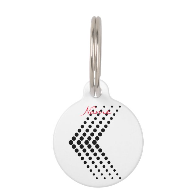 Abstract Half-tone Circle Zigzag Chevron Pet Tag (Front)