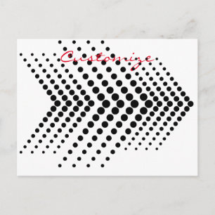 Abstract Half-tone Circle Zigzag Chevron Postcard