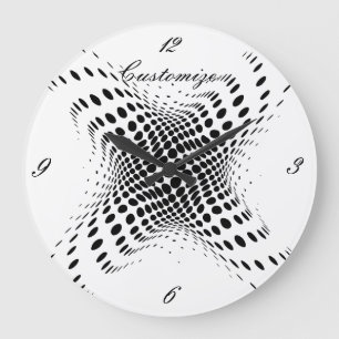 Abstract Half-tone Circles X Thunder_Cove Large Clock