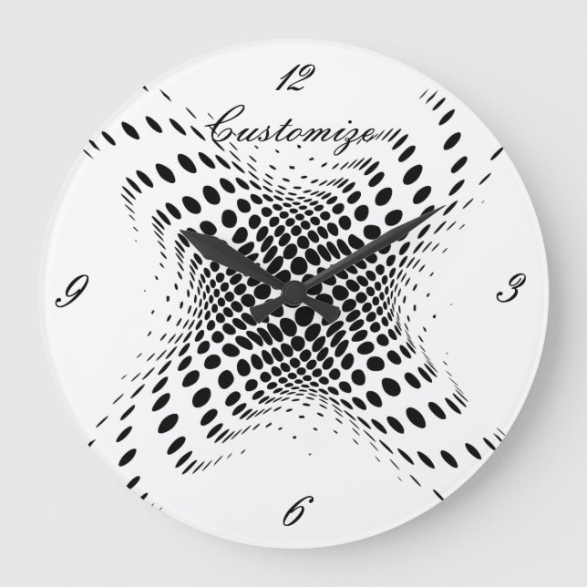 Abstract Half-tone Circles X Thunder_Cove Large Clock (Front)