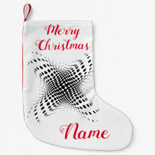 Abstract Half-tone Circles X Thunder_Cove Small Christmas Stocking