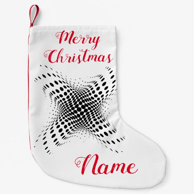 Abstract Half-tone Circles X Thunder_Cove Small Christmas Stocking (Front)