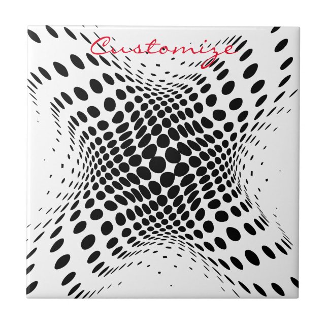 Abstract Half-tone Circles X Thunder_Cove Tile (Front)