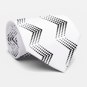 Abstract Half-tone Double Zigzag Chevron Tie