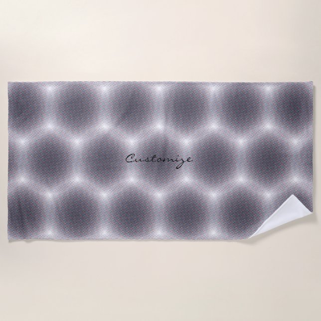 Abstract Half-tone Pulsating Circle Thunder_Cove Beach Towel (Front)