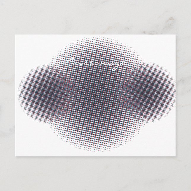 Abstract Half-tone Pulsating Circle Thunder_Cove Postcard (Front)