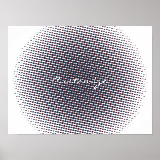 Abstract Half-tone Pulsating Circle Thunder_Cove Poster (Front)