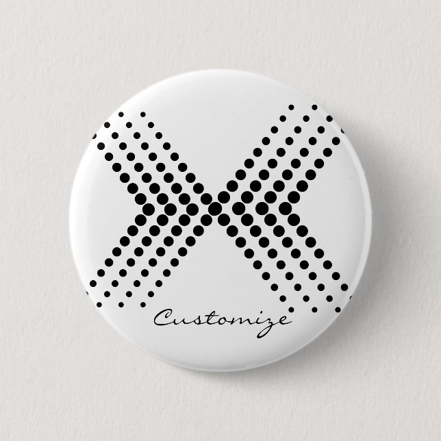 Abstract Half-tone Pulsating Circle Zigzag 6 Cm Round Badge (Front)