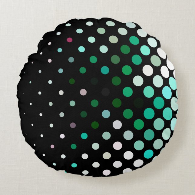 Abstract halftone background pattern. Geometric co Round Cushion (Front)