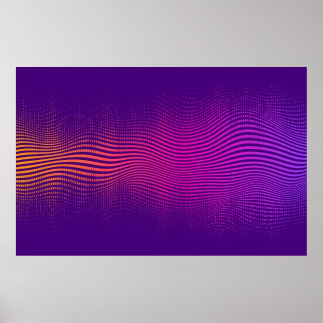Abstract halftone gradient. vibrant background, wi poster (Front)