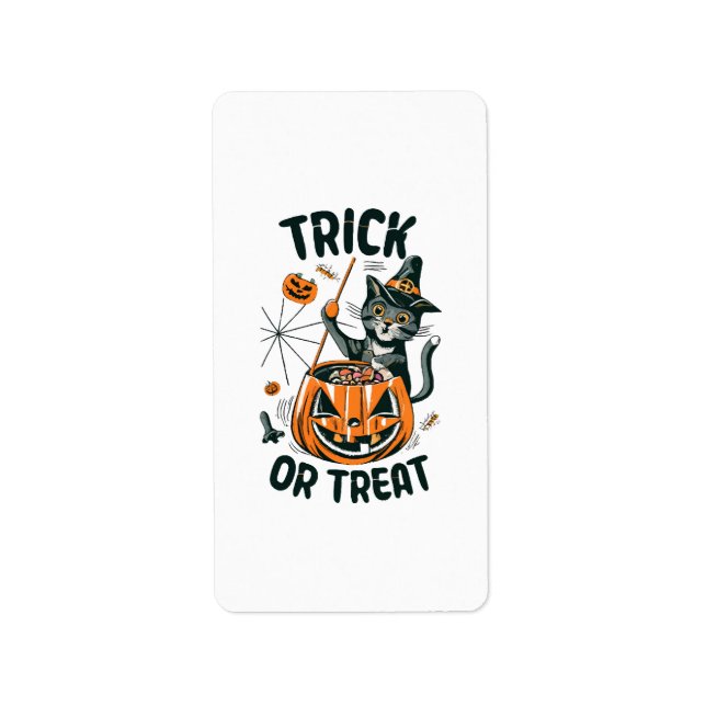 Abstract Halloween Cat Label (Front)