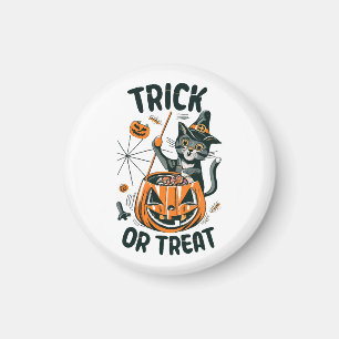Abstract Halloween Cat Magnet
