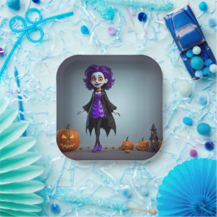 Abstract Halloween design Paper Plate