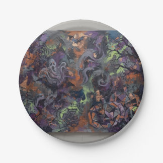 Abstract Halloween Paper Plate