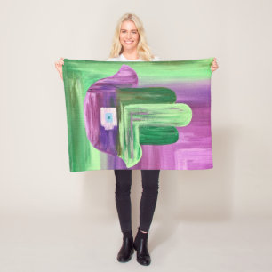 Abstract Hamsa Fleece Blanket