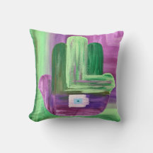 Abstract Hamsa Pillow
