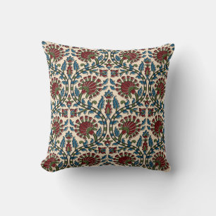 abstract hand block ajrakh print background design cushion