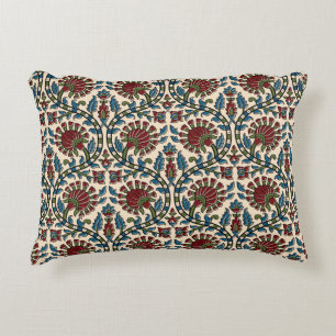abstract hand block ajrakh print background design decorative cushion