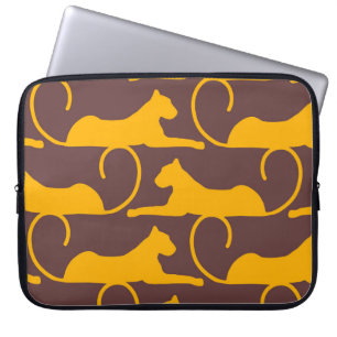 Abstract Hand Drawing Leopard Cheetah Panther Cat Laptop Sleeve