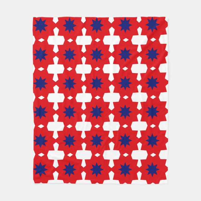 Abstract Hand Drawing Retro 70s Geometric Tile Cer Fleece Blanket (Front)