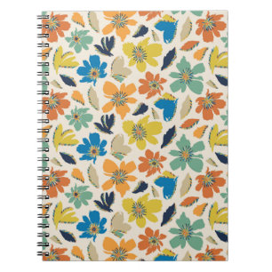 Abstract Hand-Drawn Boho Floral Pattern Notebook