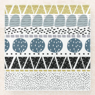 Abstract hand drawn, creative vintage texture. glass coaster