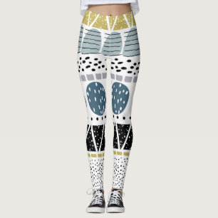 Abstract hand drawn, creative vintage texture. leggings