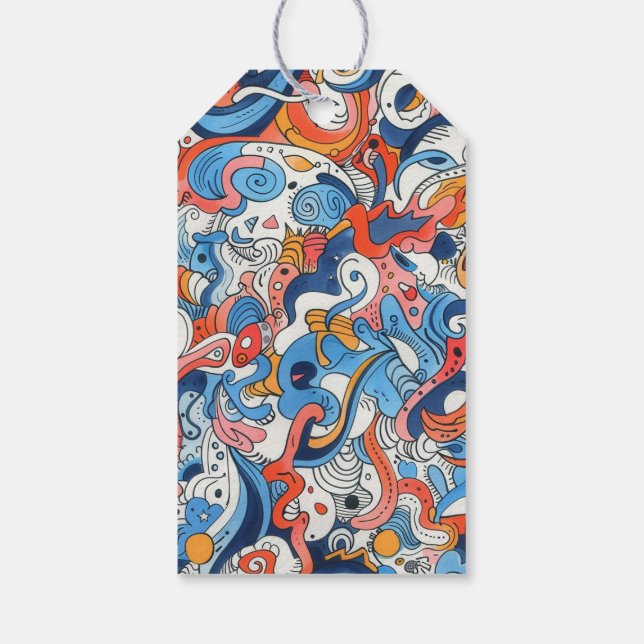 Abstract Hand Drawn Doodles Gift Tags (Back)