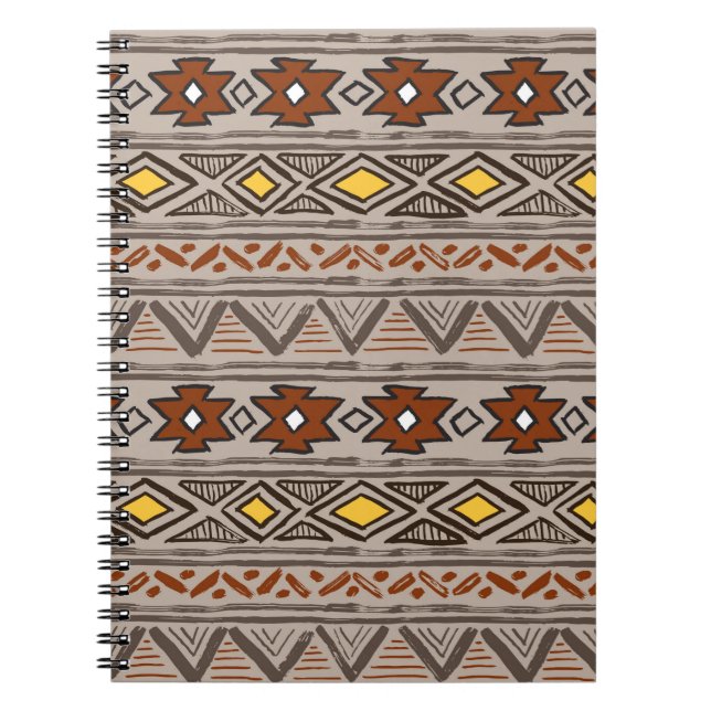 Abstract hand-drawn ethnic pattern notebook (Front)