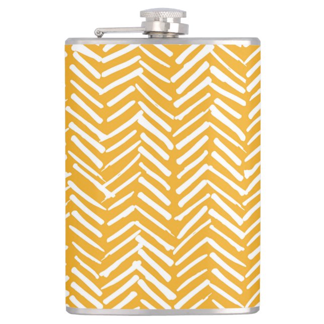 Abstract hand-drawn lines, hipster texture. hip flask (Front)