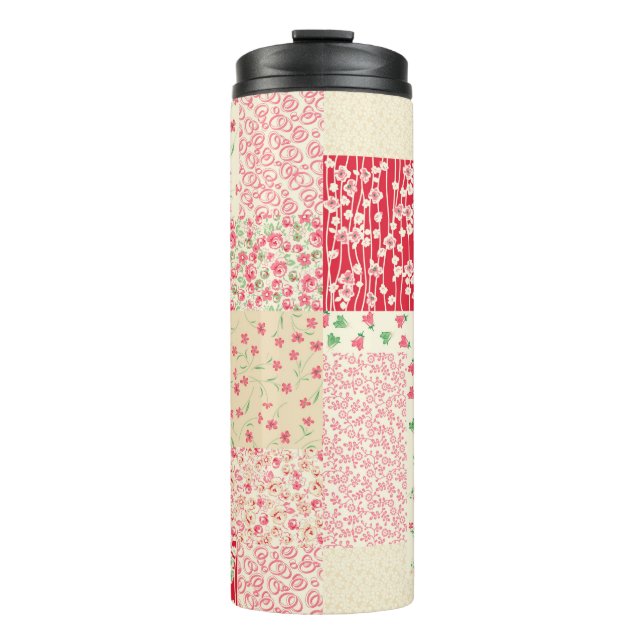 abstract hand drawn seamless patchwork pattern wit thermal tumbler (Front)