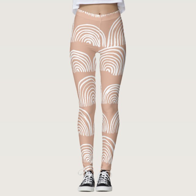 Abstract hand-drawn seamless pattern. leggings (Front)
