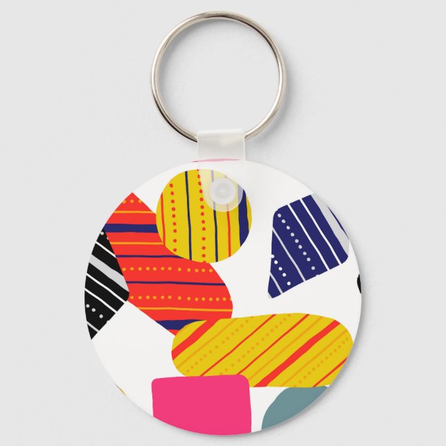Abstract hand drawn, stylish pattern. key ring (Front)
