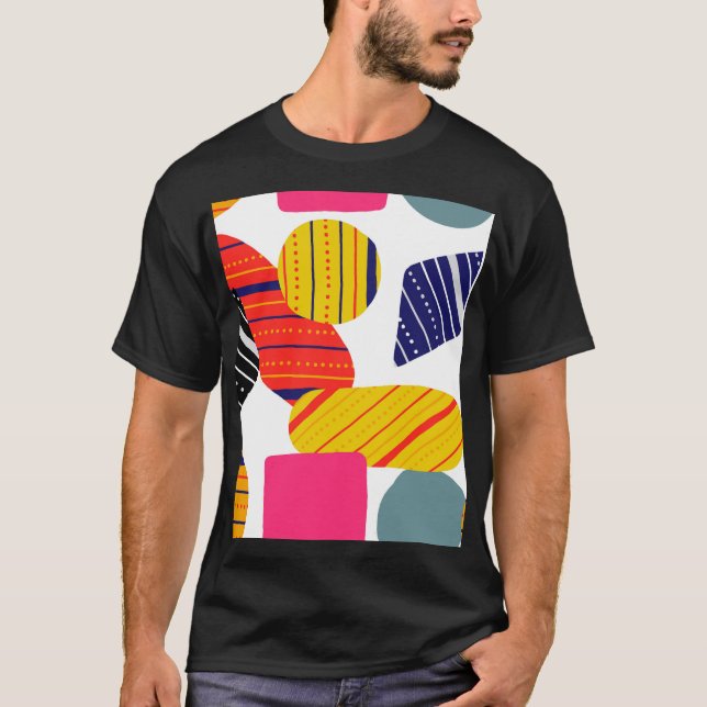 Abstract hand drawn, stylish pattern. T-Shirt (Front)
