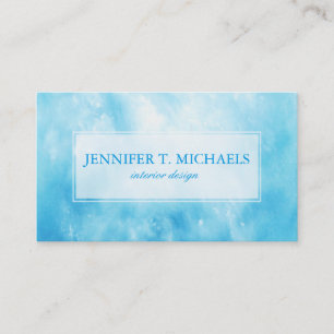 Abstract Hand Drawn Watercolor Background: Blue Business Card